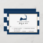 Chatham Cape Cod met hart | Bruiloft RSVP menu (Voorkant / Achterkant)