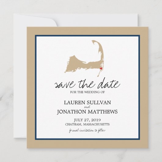 Chatham Cape Cod Wedding Save the Date (Voorkant)