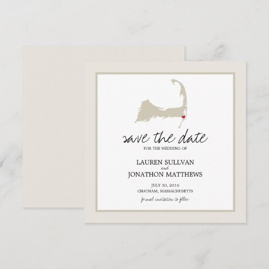 Chatham Cape Cod Wedding Save the Date (Voorkant / Achterkant)
