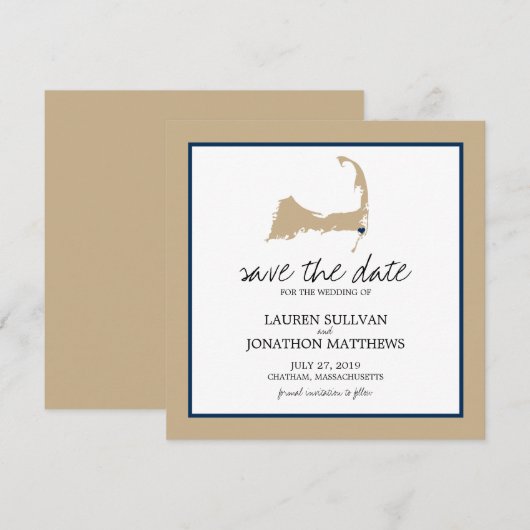 Chatham Cape Cod Wedding Save the Date (Voorkant / Achterkant)