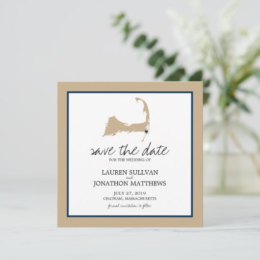 Chatham Cape Cod Wedding Save the Date (Staand voorkant)