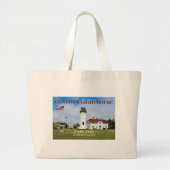 Chatham Lighthouse Cape Cod Massachusetts Canvas t Grote Tote Bag (Voorkant)