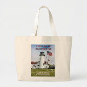 Chatham Lighthouse Cape Cod Massachusetts Canvas t Grote Tote Bag (Voorkant)