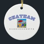 Chatham, MA - Beach Keramisch Ornament<br><div class="desc">Dit originele cadeautje van de Massachusetts strandscène uit Chatham is een van de vele aangepaste Amerikaanse creaties van Worldshop.</div>