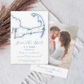 Chatham MA Cape Cod Kaart Marine Blauwe bruiloft