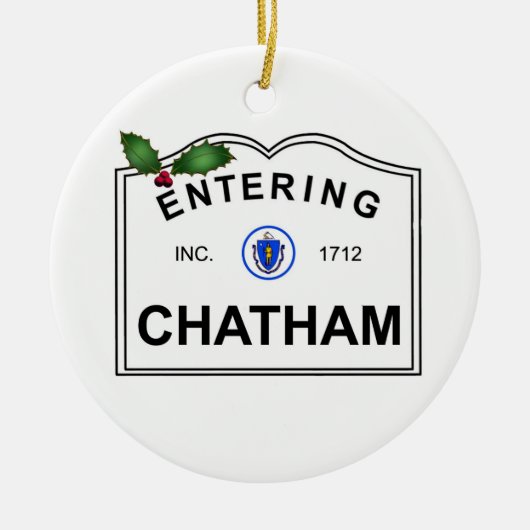Chatham MA Keramisch Ornament (Voorkant)