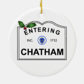 Chatham MA Keramisch Ornament (Achterkant)