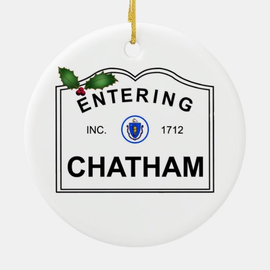 Chatham MA Keramisch Ornament (Achterkant)