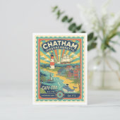 Chatham, MA Retro Jaren 50 Reizen Briefkaart (Staand voorkant)