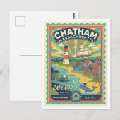 Chatham, MA Retro Jaren 50 Reizen Briefkaart (Voorkant / Achterkant)