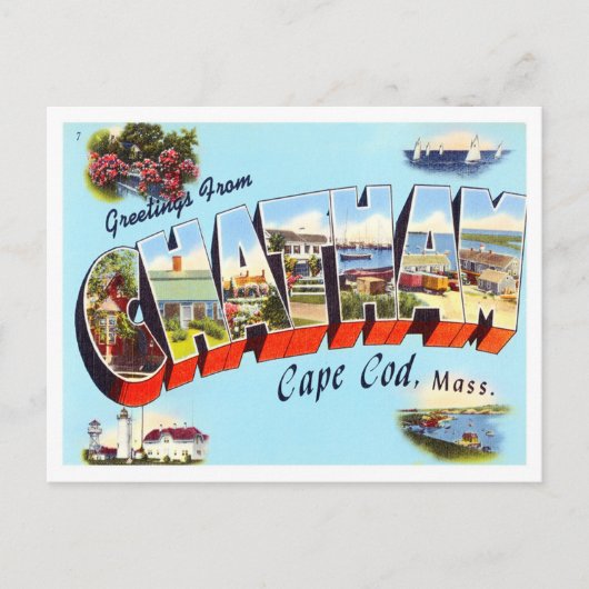 Chatham, Massachusetts  Big Letters Briefkaart (Voorkant)