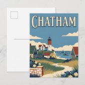 Chatham Massachusetts Cape Cod Oude Poster Briefkaart (Voorkant / Achterkant)