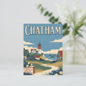 Chatham Massachusetts Cape Cod Oude Poster Briefkaart (Staand voorkant)