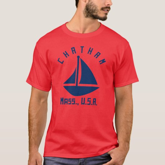 Chatham Massachusetts Sailing Boating Navy Blue Te T-shirt (Voorkant)
