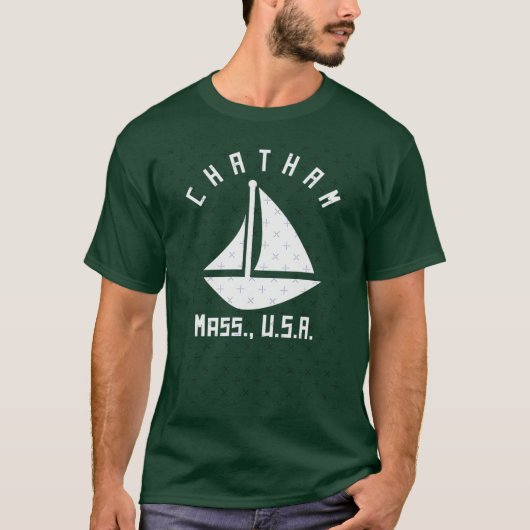 Chatham Massachusetts Sailing Boating White Text A T-shirt (Voorkant)