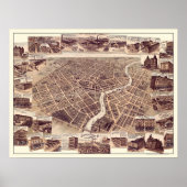 Chatham, ON, Canada Panoramic Map - 1870 Poster (Voorkant)