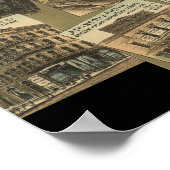 Chatham uit 1870, Ontario Bird's Eye Panoramic Map Poster (Hoek)