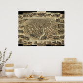 Chatham uit 1870, Ontario Bird's Eye Panoramic Map Poster (Keuken)