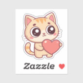 Chaton Coeur Doux Sticker (Vel)