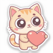 Chaton Coeur Doux Sticker (Voorkant)