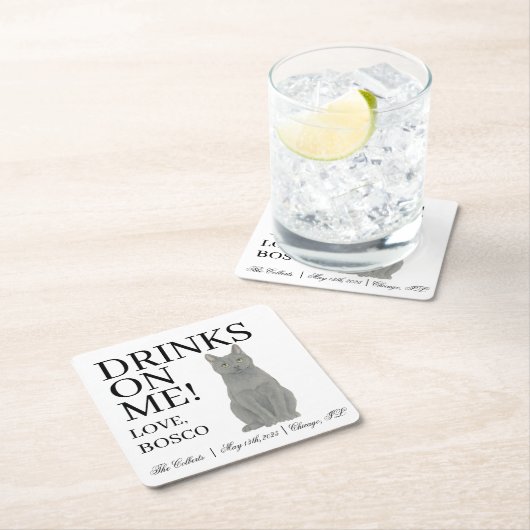 Chatreux Cat Wedding Kartonnen Onderzetters (Insitu)