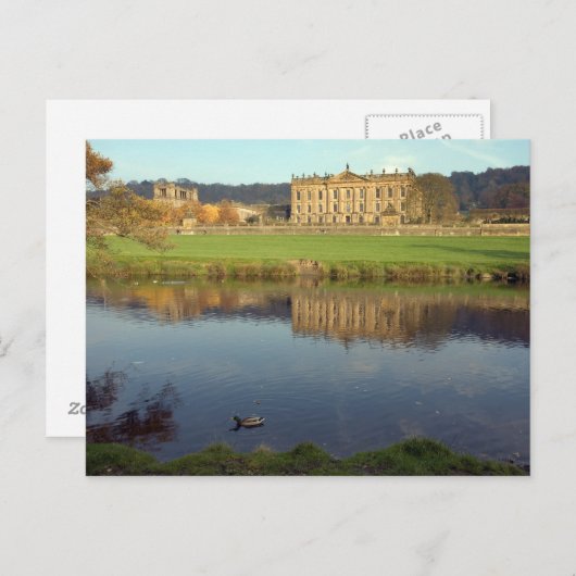 Chatsworth House in Derbyshire, Engeland Briefkaart (Voorkant / Achterkant)