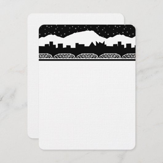 Chatt Skyline Black en White Bedankkaart (Voorkant / Achterkant)