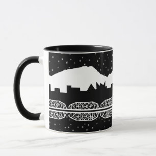 Chatt Skyline Black en White Mok