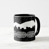 Chatt Skyline Black en White Mok (Voorkant rechts)