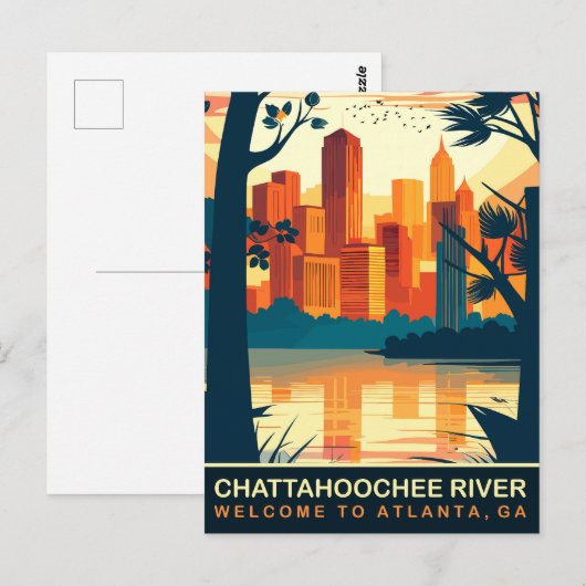Chattahoochee River Atlanta, Georgia, Reis Briefkaart (Voorkant / Achterkant)