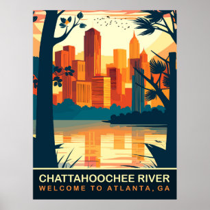 Chattahoochee River Atlanta, Georgia, Reis Poster