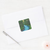 Chattahoochee River Atlanta, Georgia Schilderen Vierkante Sticker (Envelop)