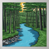 Chattahoochee River Georgia Schilderij Poster (Voorkant)