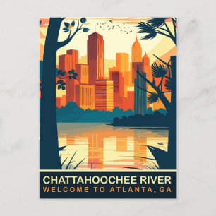 Chattahoochee rivier Atlanta, Georgia, Reizen Briefkaart