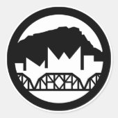 Chattanooga Black en White Envelope Seal Ronde Sticker (Voorkant)