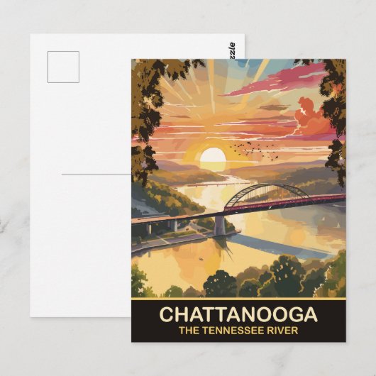 Chattanooga Bridge, Tennessee River, Reizen Briefkaart (Voorkant / Achterkant)