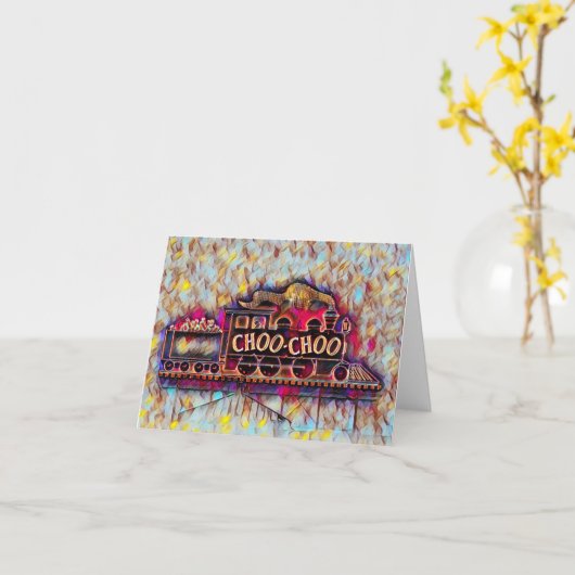 Chattanooga Choo Choo neon olieverfschilderij Kaart (Gele Bloem)