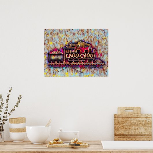 Chattanooga Choo Choo neon olieverfschilderij Poster (Keuken)