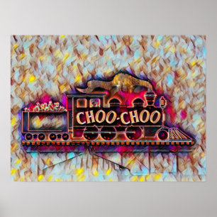 Chattanooga Choo Choo neon olieverfschilderij Poster