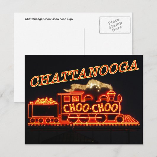 Chattanooga Choo Choo neon-teken Briefkaart (Voorkant / Achterkant)