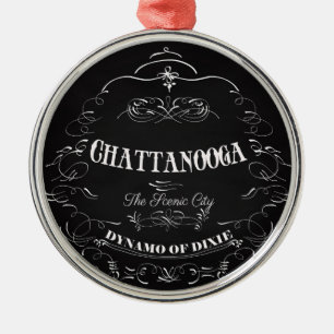 Chattanooga City Tennessee Art - De Schilderachtig Metalen Ornament