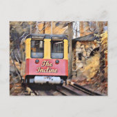 Chattanooga hellend spoorweg afdaling olieverfschi briefkaart (Voorkant)