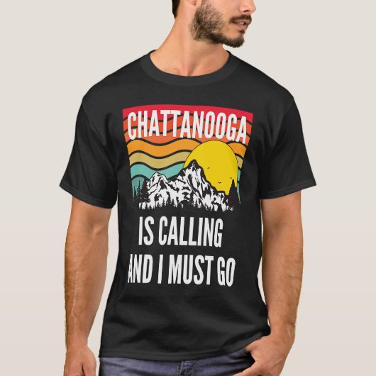 Chattanooga Is Calling And I Must Go, Wavy Sunset  T-shirt (Voorkant)