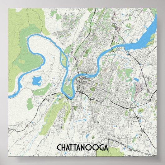 Chattanooga kaart poster (Voorkant)