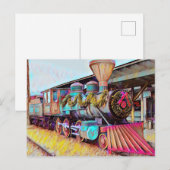 Chattanooga Kerstmis Stoom Trein Olieverfschilderi Briefkaart (Voorkant / Achterkant)