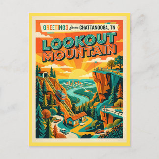 Chattanooga Lookout Mountain Vintage Stijl Briefkaart