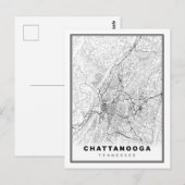 Chattanooga Map Briefkaart (Voorkant / Achterkant)