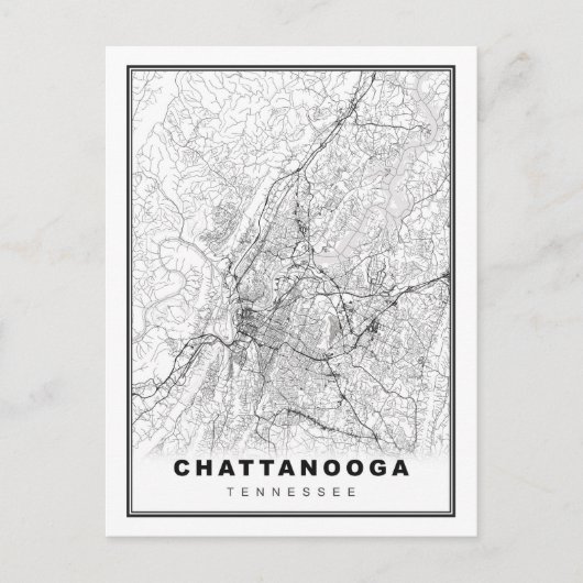 Chattanooga Map Briefkaart (Voorkant)