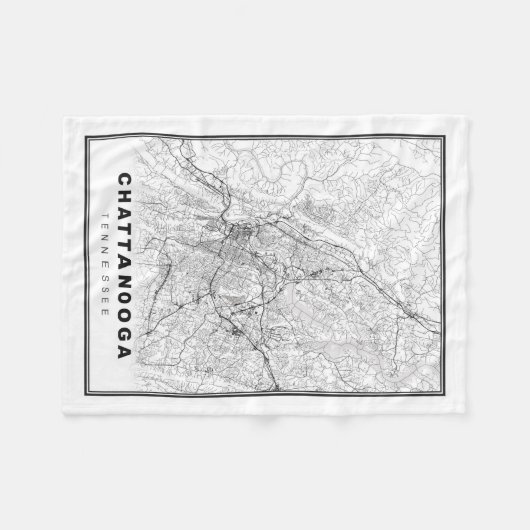 Chattanooga Map Fleece Deken (Voorkant (Horizontaal))