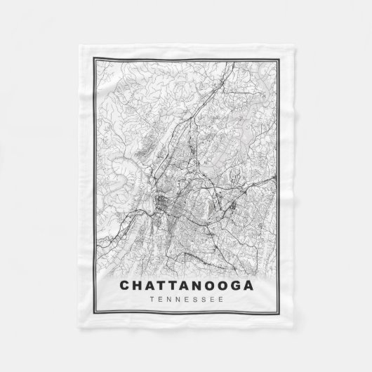 Chattanooga Map Fleece Deken (Voorkant)
